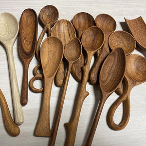 Cucharas de madera talladas a mano con forma de cola de ballena para cocinar, vajilla, utensilios de cocina, restaurante, cena, fiesta, boda, regalo. - Product Image 1