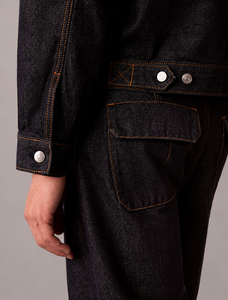 Veste en jean noir ciré sur mesure ou en gros avec tissu haute résistance - Product Image 5