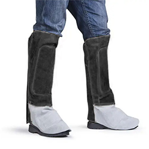 Premium Quality Cowhide Split Leather Leg Guard Industrial Safety Clothing with Heat Sparks Resistance for Welding - Product Image 6