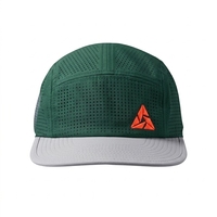 Gorra de Running de 5 Paneles, Ligera, Deportiva, Transpirable, con Visera Plana, Gorra de Running Perforada de Poliéster