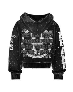 Sudadera con capucha 100% algodón con cremallera de un cuarto, efecto vintage deslavado al ácido y desgastado por el sol, con logotipo personalizado y pedrería, 360 g/m², conjunto de sudadera con capucha - Product Image 3