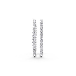 Pendientes de Aro Doble de Oro Rosa Vintage de 18K con Moissanita de Corte Brillante Redondo para Mujer, Uso Diario - Product Image 6