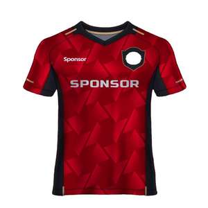 Camiseta de Fútbol Unisex Personalizada con Cuello en V, Diseño de Bandera Americana, Talla Grande, Impresión por Transferencia de Calor, Secado Rápido, Protección UV 100% - Product Image 3