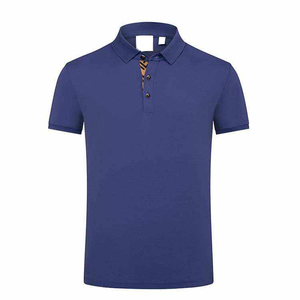 Latest Premium Quality <b>Men's</b> Stand Collar Short Sleeve 100% Cotton Broadcloth Solid Quick Dry Breathable ODM Golf <b>T</b>-<b>shirts</b> - Product Image 2