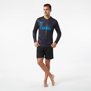 Camiseta Deportiva Personalizable para Hombre, 100% Poliéster, Estilo Fútbol Americano, Cuello en V, Manga Larga y Pantalón Corto, Corte Atlético, Talla Regular - Product Image 6