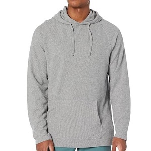 Sweat à capuche thermique uni et modeste, en tricot gaufré respirant, grande taille, pour hommes, vente en gros - Product Image 4