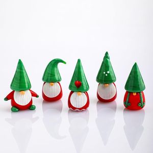 Set di 5 Miniature di Gnomi in Vetro Soffiato Fatto a Mano, Decorazioni Natalizie, Statuette di Babbo Natale e Giocattoli per l'Albero - Product Image 1