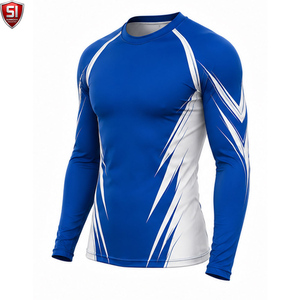 Unisex <b>Long</b> <b>Sleeve</b> Rash Guard <b>Compression</b> <b>Shirt</b> Printed Quick Dry Spandex/Polyester Sports Bodysuit Lightweight Activewear - Product Image 3