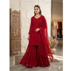 Ensemble Sharara brodé de sequins pour femme, idéal pour les mariages, les fêtes et les occasions festives, tenue ethnique traditionnelle élégante - Product Image 1