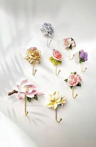 Vintage Metal Wall <b>Hooks</b> With Floral Design Handmade For Clothing Storage - Product Image 6