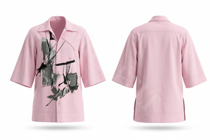 Camisa de Vestir con Estampado Gráfico Personalizado Abstracto, Corte Holgado, Mangas Cortas, Estilo Casual, Camisas Elegantes OEM ODM - Product Image 6