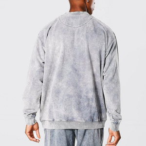 Sudadera Transpirable Ecológica de Invierno, Corte Regular, Alta Calidad, Lavado Ácido, Cuello Redondo Informal, Sudadera de Felpa 100% Algodón para Hombre - Product Image 3
