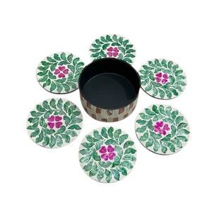 Elegant Shell Inlay <b>Drink</b> <b>Coasters</b> for Home Decor - Product Image 3