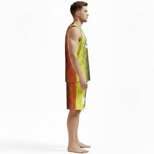 Uniformes de basket-ball personnalisables, design respirant avec option grandes tailles, avec nom et numéros d'équipe personnalisés - Product Image 3