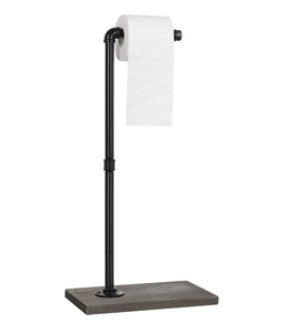 High Quality Eco-friendly Modern Bathroom Used Multi-function Floor Standing Metal Toilet <b>Paper</b> Holder <b>Tissues</b> Storage Shelf - Product Image 6