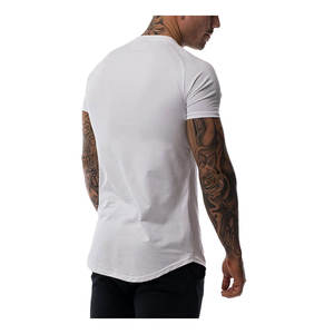 เสื้อยืดออกกำลังกายผ้าฝ้ายระบายอากาศได้ดี พิมพ์ลายได้ตามต้องการ คอกลม แขนสั้น สีขาว ทรงเข้ารูป สำหรับผู้ชาย เหมาะสำหรับออกกำลังกายที่ยิม - Product Image 4