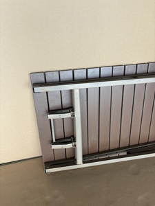 Modern Outdoor Folding <b>Table</b> Metal Frame PS Slat <b>Portable</b> Patio Camping <b>Table</b> - Product Image 4