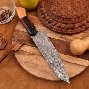 Juego de Cuchillos de Cocina de Acero de Damasco Personalizados, 1 Pieza, Cuchillo de Chef Forjado a Mano, Juego de Cuchillos de Carnicero, Mango de Madera Tallada, Grado Industrial, OEM/ODM - Product Image 3
