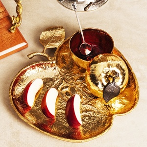 Bol de service en aluminium en forme de pomme dorée, centre de table décoratif de luxe, écologique et durable, 2026 Saleem International - Product Image 4