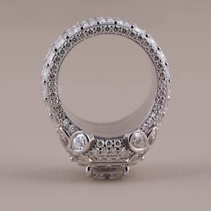 Emerald Cut Moissanite Diamond <b>Ring</b> 925 Sterling <b>Silver</b> Iced Out <b>Ring</b> VVS Hip Hop Statement <b>Ring</b> for <b>Men</b> - Product Image 3