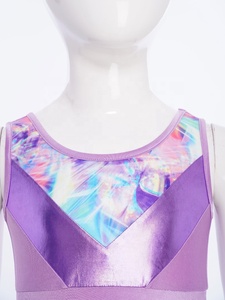 Conjuntos Deportivos para Niñas de 6 a 16 Años, Top Corto Metálico con Pantalones Cortos para Yoga, Gimnasia, Baile Latino, Trajes de Baile de Salón - Product Image 4