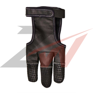 Gants de Tir à l'Arc Premium en Cuir de Vachette Pur, Gants de Tir à l'Arc Américains à Demi-Doigts, Protection Réglable pour le Poignet, Extérieur - Product Image 4