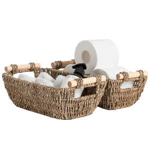 Meilleur Prix 2026 – Panier de Rangement Grande Taille en Rotin du Vietnam pour Cuisine, Organisateur Écologique pour la Maison, en Herbe de Mer - Product Image 1