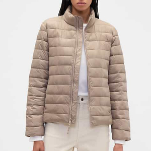 Customized Women's Buuble Puffer Bomber Jacket Breathable Lightweight Nylon Quilted Autumn Coat Slim Fit Knitted - Product Image 1