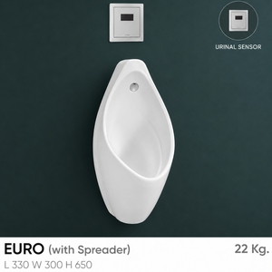 Urinoir mural moderne en céramique EURO sans eau - Écologique et facile à nettoyer pour les lieux publics - Product Image 2