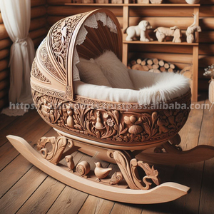 Trendy Elegant <b>Baby</b> Naming Ceremony Wooden Cradle with Detachable Design Traditional Royal Silver Peacock <b>Swing</b> <b>Baby</b> Blessing - Product Image 3