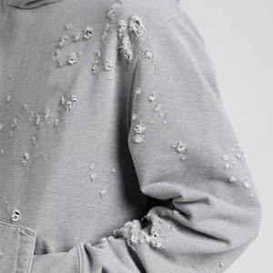 Best Selling Mens <b>Distressed</b> Hoodie <b>Top</b> Stylish Winter Wear Basicscotton blended - Product Image 4