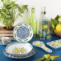 Keramische lepelsteun 24x10,5x2 cm (9.44x4.13x0.78 inch) Amalfi van Excelsa Multicolor Lemon Mediterrane Design Decal Techniek