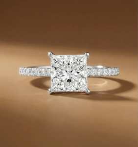 Anillo de Compromiso de Moissanita Premium, Diamante Cultivado en Laboratorio, Corte Ovalado, Engaste de Oro Blanco, Joyería Clásica para Mujer - Product Image 4