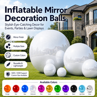Boule miroir gonflable blanche géante réfléchissante pour décoration de mariage, fête, événement de luxe