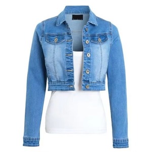 Chaqueta Vaquera Corta Personalizada para Mujer, Manga Larga, Estilo Deportivo Informal, 100% Algodón, OEM, ODM, Marca Privada, Proveedor Mayorista - Product Image 4