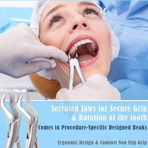 Pinzas manuales de extracción dental Accuram de acero inoxidable para raíces inferiores, instrumento para extracción de raíces duras, pinza de extracción dental - Product Image 2
