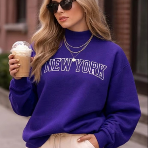 บริการ ODM ขายส่ง เสื้อสเวตเชิ้ตคอเต่าผู้หญิง ผ้าเทอร์รี่ถัก ระบายอากาศได้ดี เป็นมิตรกับสิ่งแวดล้อม ปักโลโก้ตามสั่ง สำหรับฤดูใบไม้ร่วง - Product Image 1