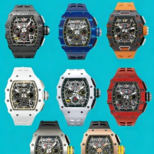 Montre chronographe Flyback SUPER RM11-03, mouvement mécanique Guangdong 7750, titane original, fermoir caché, alarme plongeur, bracelet caoutchouc - Product Image 1
