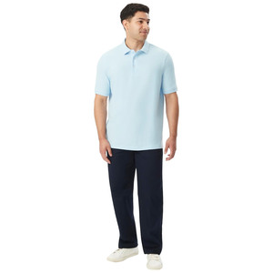 เสื้อโปโลผู้ชายสีฟ้าอ่อน – เสื้อยืดผ้าฝ้ายแขนสั้นสไตล์ลำลองคลาสสิก - Product Image 4