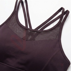Ensemble de yoga 2 pièces pour femmes : soutien-gorge de sport en maille à bretelles croisées et leggings taille haute - Product Image 4