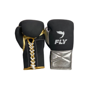Oem New Style Fly Customized Boxing Sparring Set Training Protection Kickboxing Leather Gloves <b>Lace</b>-up Closure Black Martial Art - Product Image 3