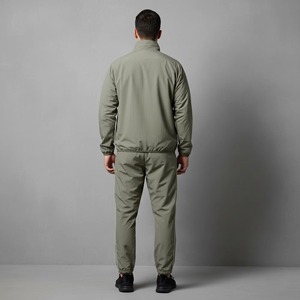 Conjunto Deportivo Casual para Hombre, Color Verde Oliva, con Cierre Completo, Cuello Alto, Transpirable, Ligero, de Poliéster, con Bolsillos Laterales - Product Image 2