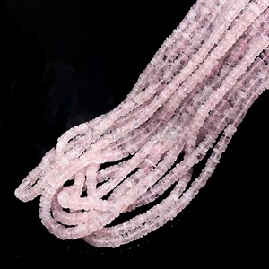 Cuentas de Cuarzo Rosa Natural Heishi de 4-5MM, Cuentas de Piedra Preciosa en Forma de Neumático Lisas para la Fabricación de Joyería, Cuentas de Cuarzo Rosa al por Mayor - Product Image 2