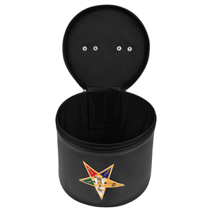 Étui à casquette en cuir OES Fez Masonic Regalia avec couleur et taille personnalisables, broderie à la main durable - Product Image 2
