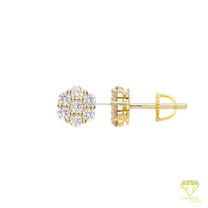 Pendientes de Plata de Ley 925 con Moissanita Brillante y Diseño Floral, Joyería Elegante para Mujer - Product Image 3