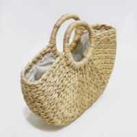 Fourre-tout chic en osier écologique en jacinthe d'eau, sangle tressée artisanale pour l'épicerie quotidienne
