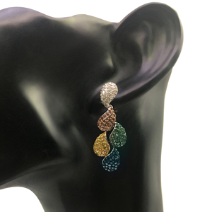 2.55 Cttw Natural Diamond Drop Dangle <b>Earrings</b> 925 Sterling <b>Silver</b>, Round Cut Prong Set <b>Earrings</b> for Women, Push <b>Back</b> - Product Image 2