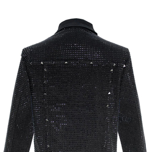 Best Price Custom 100% Cotton Men's Denim <b>Rhinestone</b> <b>Jacket</b> High Quality Windproof Breathable Men's Denim <b>Rhinestone</b> <b>Jacket</b> - Product Image 6