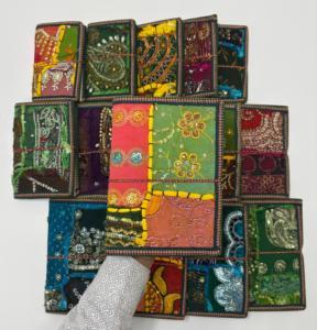 Embroidered Sari Silk Journals Wholesale Vintage Fabric Bound Notebooks Recycled Cotton Paper Diaries Boho Writing <b>Books</b> - Product Image 5