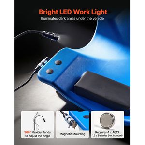 Chariot d'atelier en plastique à profil bas avec éclairage LED, capacité de 350 lb, 6 roulettes pivotantes, 40 po - Product Image 3